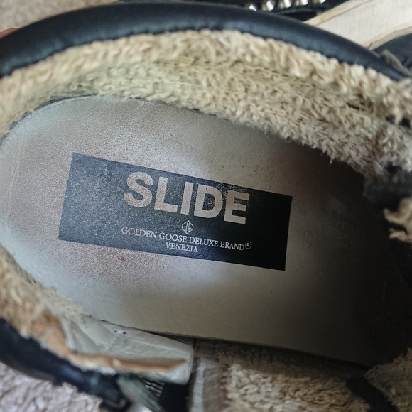Golden Goose Slide Mid-Top Leather Stud Sneakers in Black size 38 - Picture 10 of 16